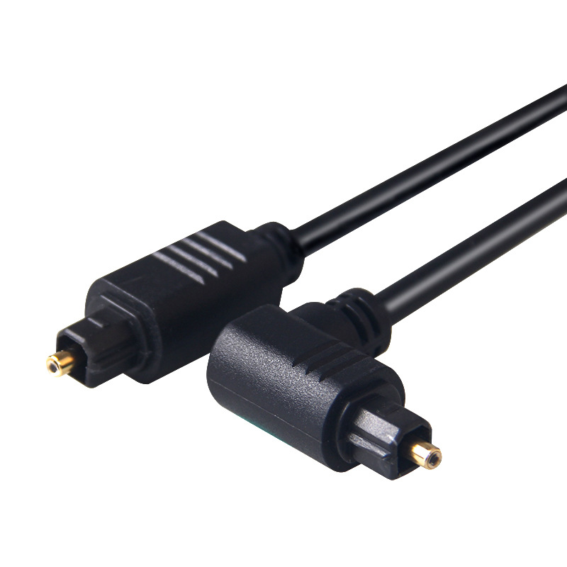  90 Degree Toslink Optical Cable TPE or PVC mold with low price Fiber Optic Cable S/PDIF Toslink Mal