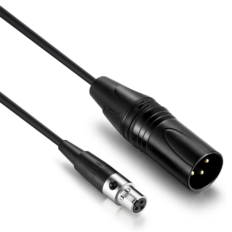  Mini XLR to XLR Cable, 3 Pin Mini XLR Female to Regular XLR Male Pro Lapel Microphone Cable