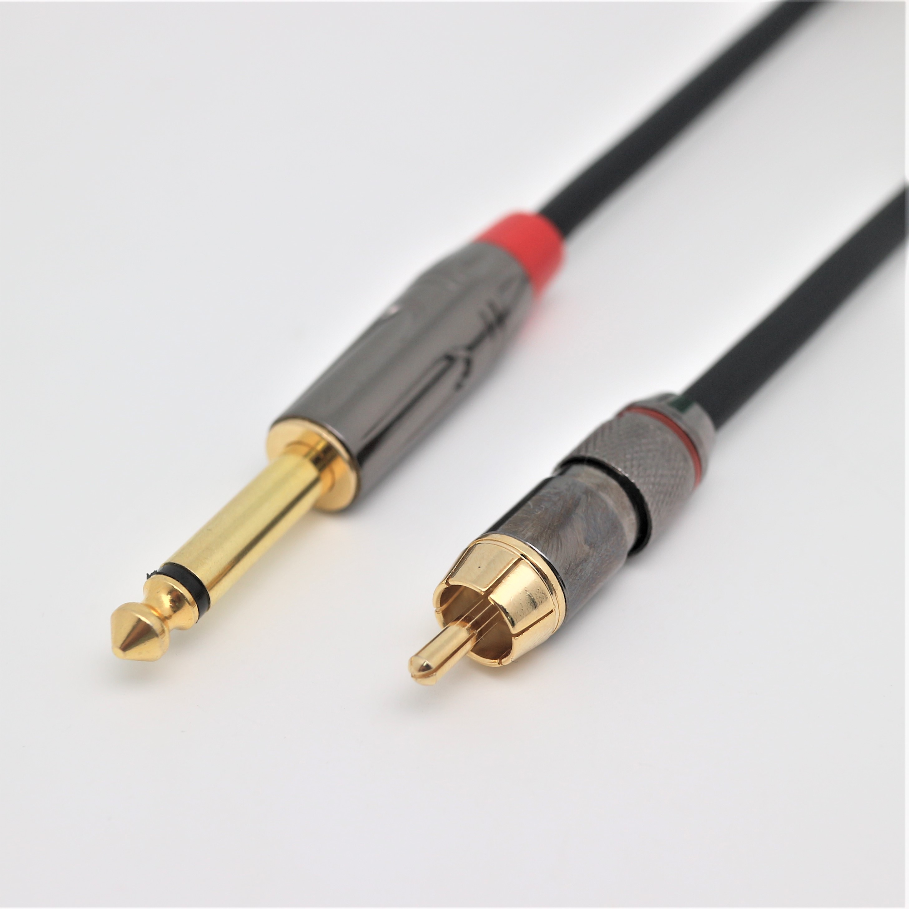 Alloy assembly head RCA M gold plated to DC6.35M gold plated